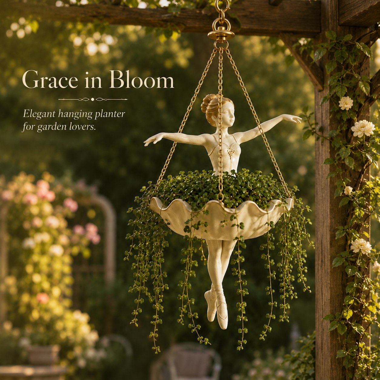 💃 Ballet Dancer Hanging Planter– 🌿Elegant Garden Decor for Porch & Patio🏆