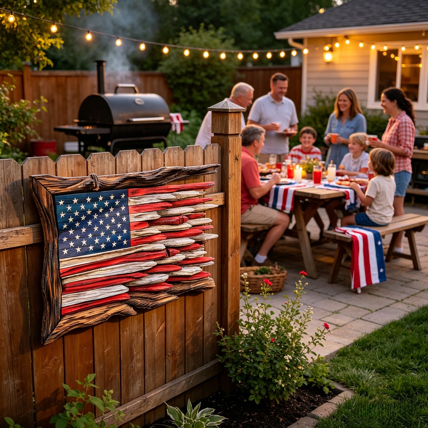 Handcrafted 3D Wooden American Flag Wall Decor⭐🏆