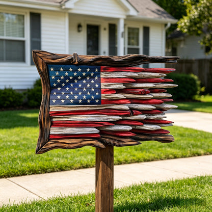 Handcrafted 3D Wooden American Flag Wall Decor⭐🏆