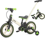 6-in-1 Toddler Bike & Stroller | Foldable Push Bike w/Training Wheels