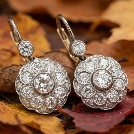 Vintage Rounded Mandala Crystal Earrings