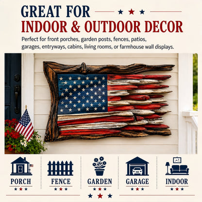 Handcrafted 3D Wooden American Flag Wall Decor⭐🏆