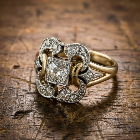 Vintage Zirconia Gold Ring