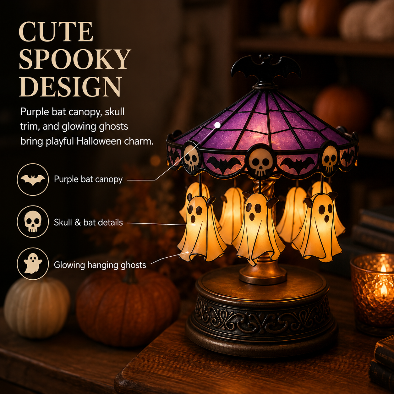 👻🎃Halloween Ghost Carousel Table Lamp🏆