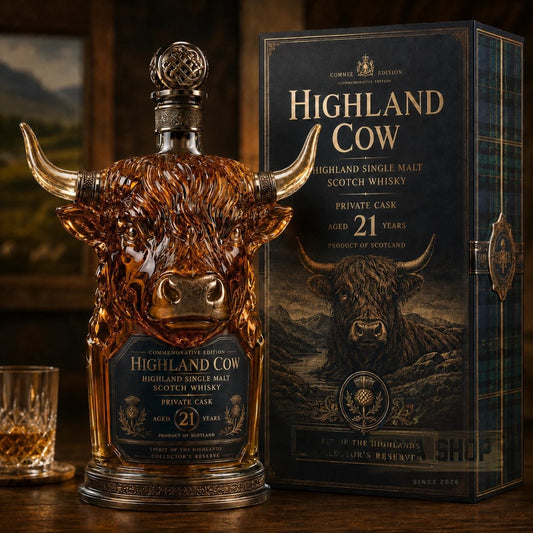 🔥✨Limit to Sale✨ 🔥🐮Highland Cow Private Cask 21 Years Whisky Bottle🍺🏆