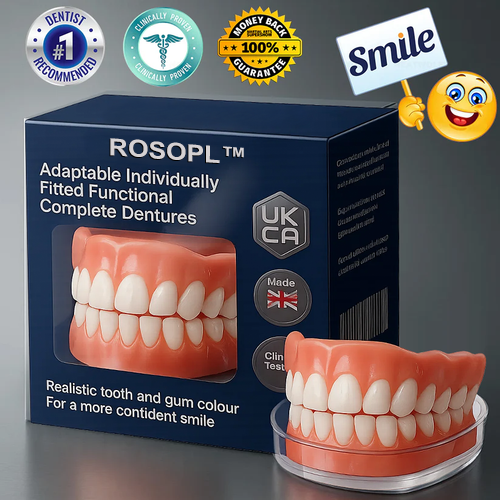 Made and Shipped from 🇬🇧  ROSOPLTM  Adaptable Custom-Fit Functional Complete Dentures
