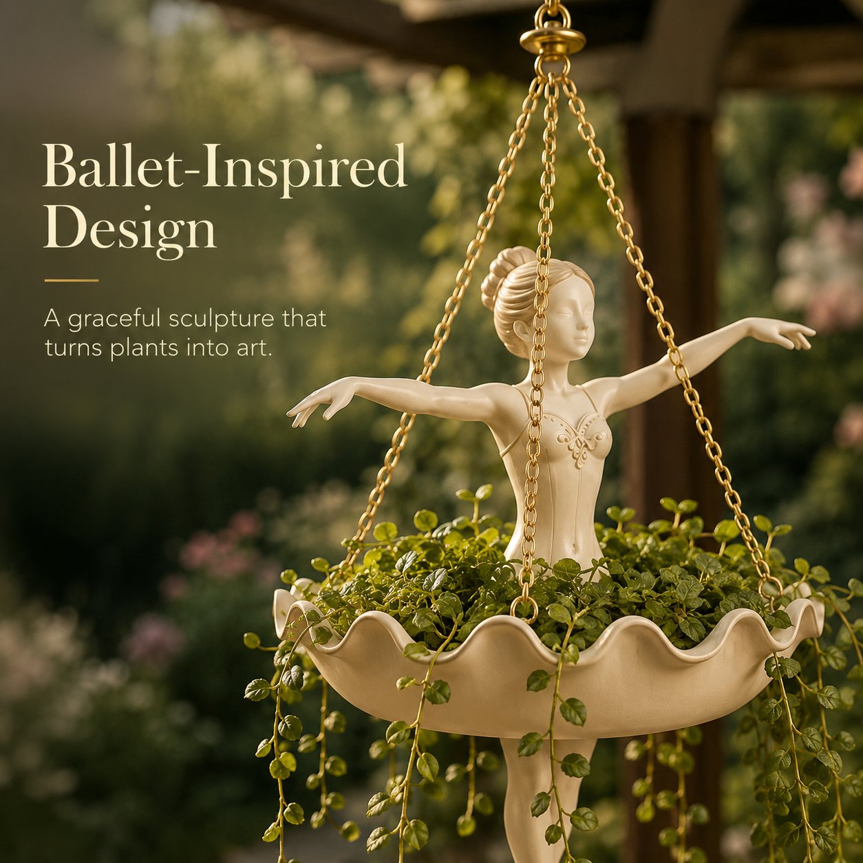 💃 Ballet Dancer Hanging Planter– 🌿Elegant Garden Decor for Porch & Patio🏆