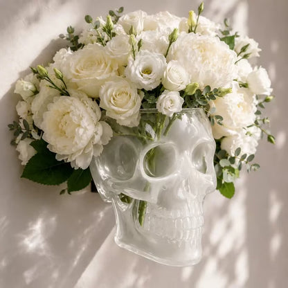 Gothic Skull Wall Vase 💀🌸 – Hangable & Tabletop Freestanding🏆