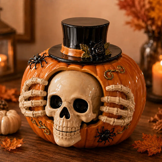 Skull Pumpkin Candy Jar – Spooky-Cute Halloween Magic 🎃💀🍬🏆