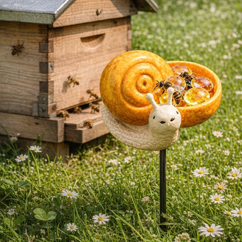 🐝 Cute Animal Design Garden Watering Station, Outdoor Decorative Water Bowl for Bees Butterflies and Small Wildlife🐸🏆
