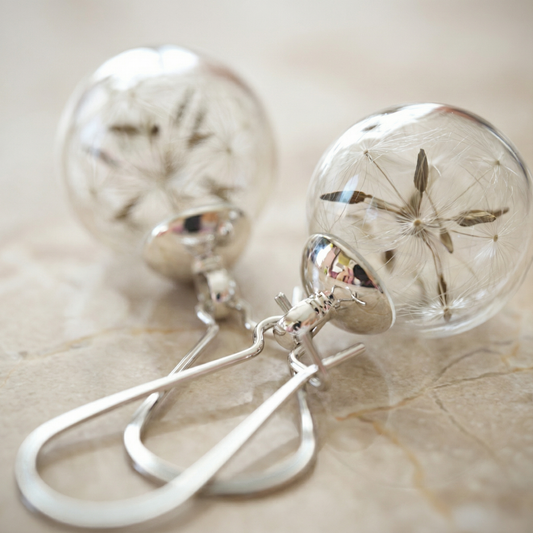 Dandelion Silver Earrings