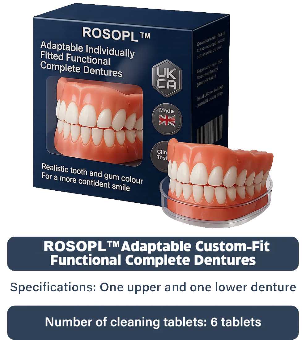 Made and Shipped from 🇬🇧  ROSOPLTM  Adaptable Custom-Fit Functional Complete Dentures