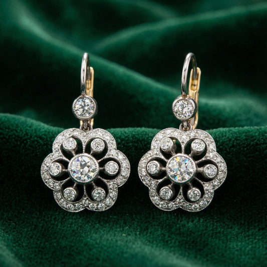 Vintage Crystal Mandala Earrings