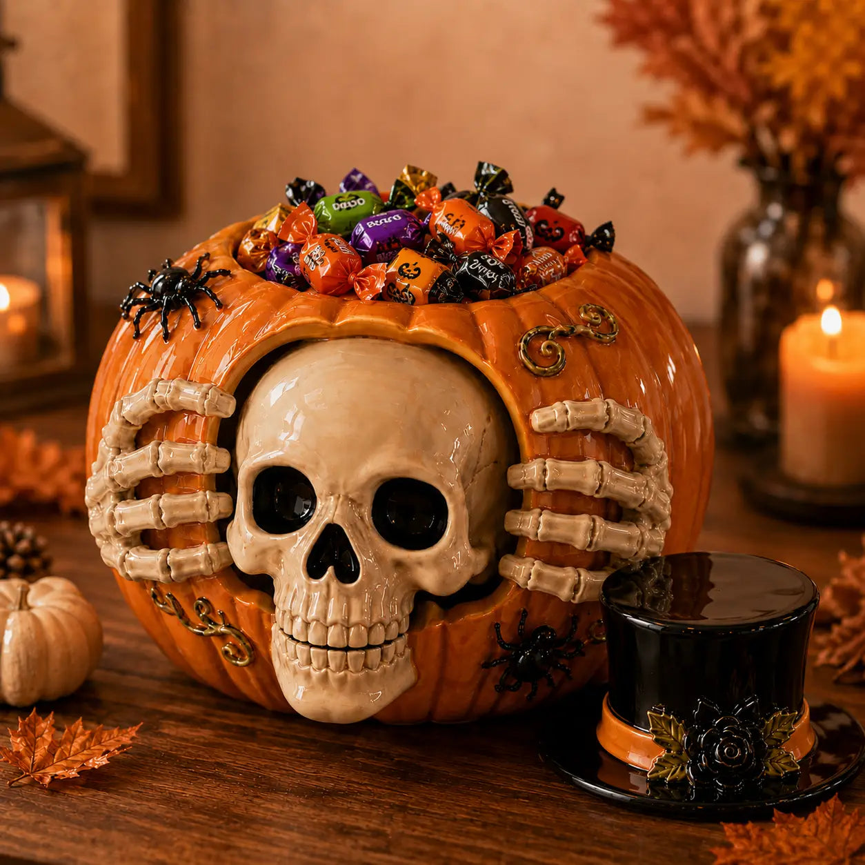 Skull Pumpkin Candy Jar – Spooky-Cute Halloween Magic 🎃💀🍬🏆