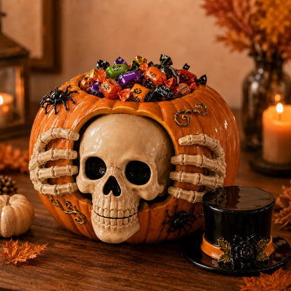 Skull Pumpkin Candy Jar – Spooky-Cute Halloween Magic 🎃💀🍬🏆