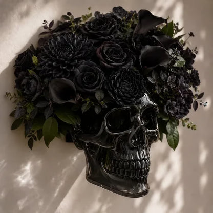 Gothic Skull Wall Vase 💀🌸 – Hangable & Tabletop Freestanding🏆
