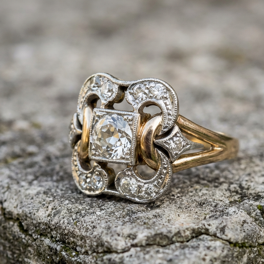 Vintage Zirconia Gold Ring