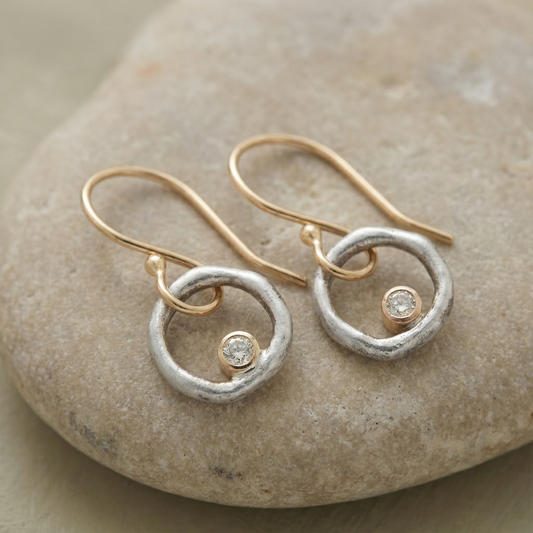 Vintage Gold & Silver Zirconia Earrings