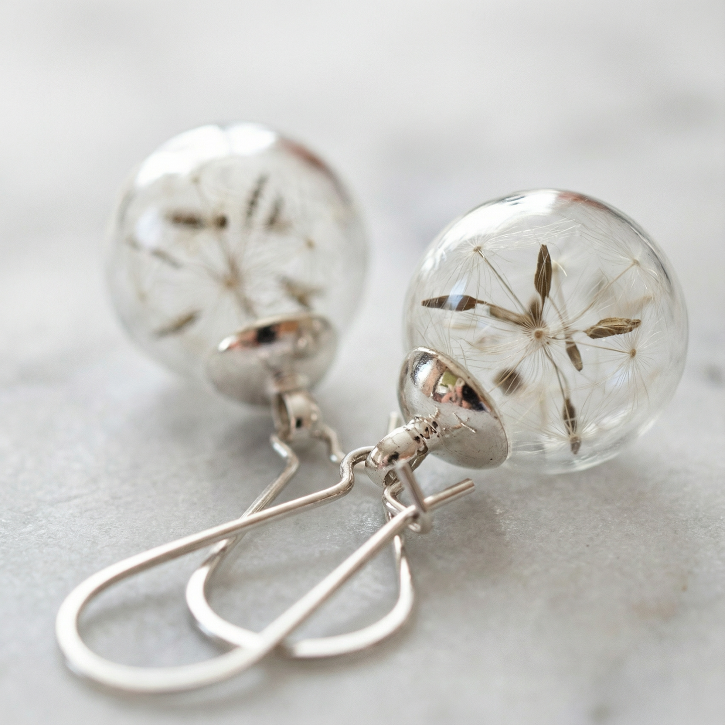 Dandelion Silver Earrings