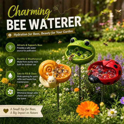 🐝 Cute Animal Design Garden Watering Station, Outdoor Decorative Water Bowl for Bees Butterflies and Small Wildlife🐸🏆