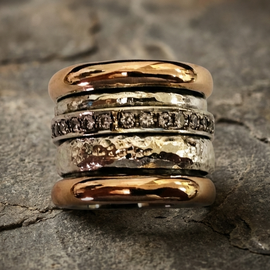 Vintage Layered Thick Gold Ring