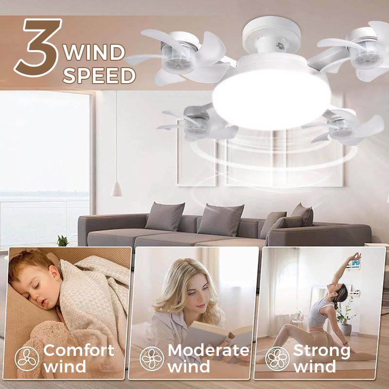 🌪️💡2-in-1 Socket Ceiling Fan with LED Light | No-Wiring Remote Fan 🏆