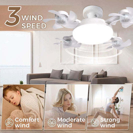 🌪️💡2-in-1 Socket Ceiling Fan with LED Light | No-Wiring Remote Fan 🏆